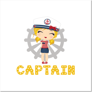 Captain girl (yellow) Posters and Art